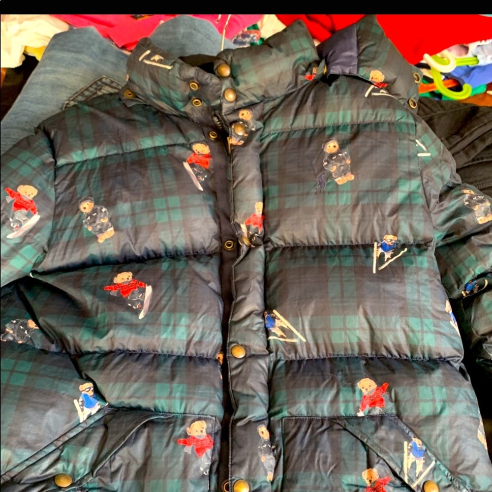 Big boys polo bear puff with detachable hood